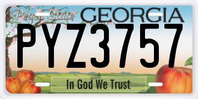 GA license plate PYZ3757