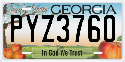 GA license plate PYZ3760