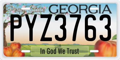 GA license plate PYZ3763