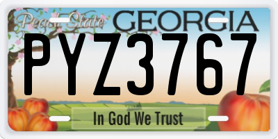 GA license plate PYZ3767