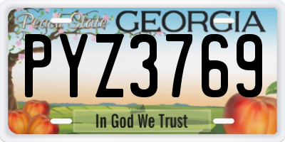 GA license plate PYZ3769