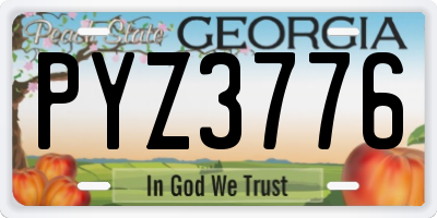GA license plate PYZ3776