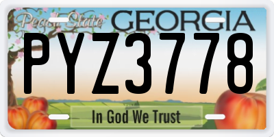 GA license plate PYZ3778