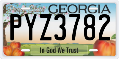 GA license plate PYZ3782