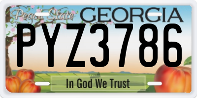 GA license plate PYZ3786