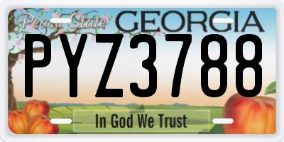 GA license plate PYZ3788