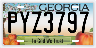 GA license plate PYZ3797