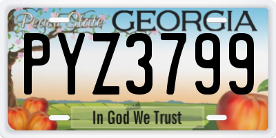 GA license plate PYZ3799