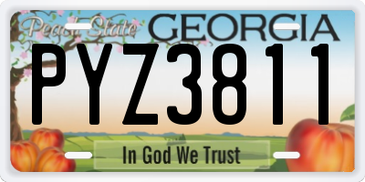 GA license plate PYZ3811