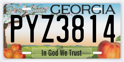 GA license plate PYZ3814