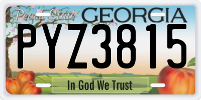 GA license plate PYZ3815