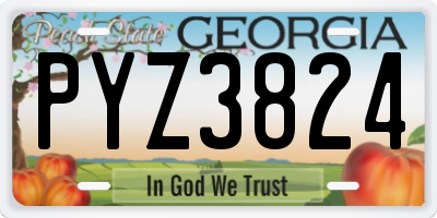 GA license plate PYZ3824
