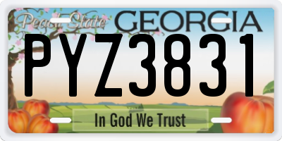 GA license plate PYZ3831