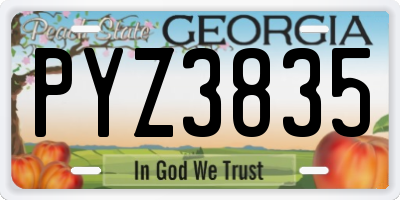 GA license plate PYZ3835