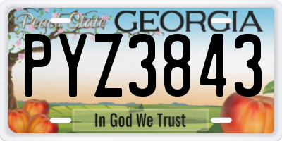 GA license plate PYZ3843