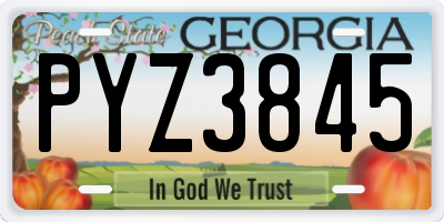 GA license plate PYZ3845