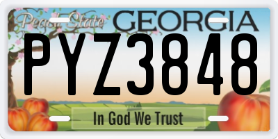 GA license plate PYZ3848