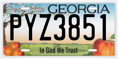 GA license plate PYZ3851