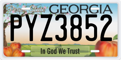 GA license plate PYZ3852