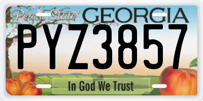 GA license plate PYZ3857