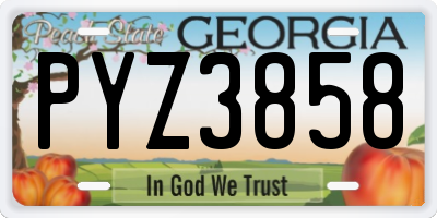 GA license plate PYZ3858