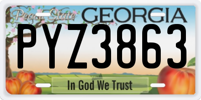 GA license plate PYZ3863
