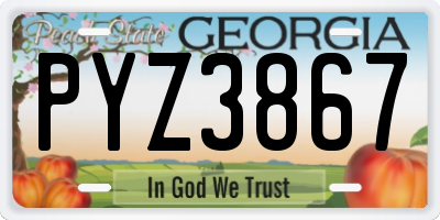 GA license plate PYZ3867