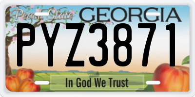 GA license plate PYZ3871