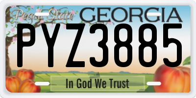 GA license plate PYZ3885