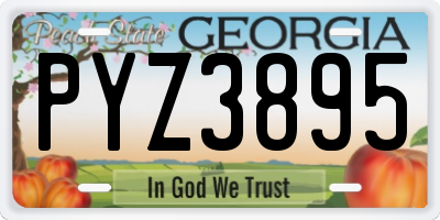 GA license plate PYZ3895