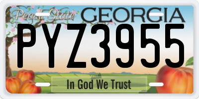 GA license plate PYZ3955