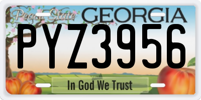 GA license plate PYZ3956