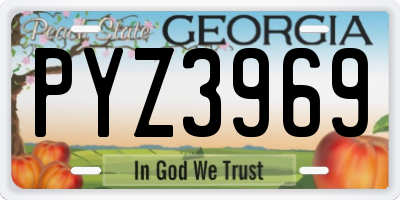 GA license plate PYZ3969