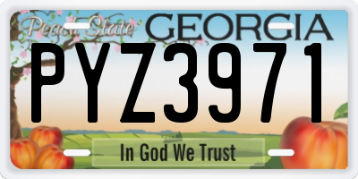 GA license plate PYZ3971