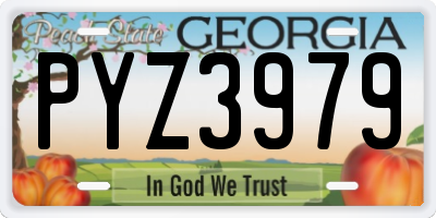GA license plate PYZ3979
