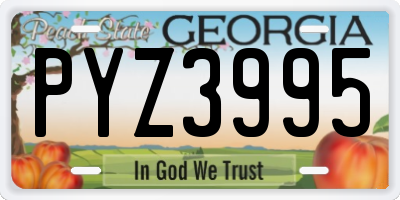 GA license plate PYZ3995
