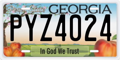 GA license plate PYZ4024