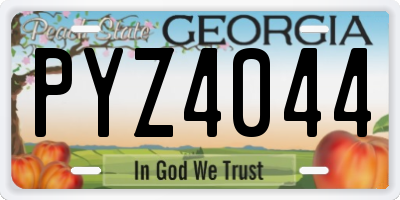 GA license plate PYZ4044
