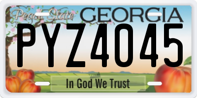 GA license plate PYZ4045
