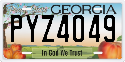 GA license plate PYZ4049
