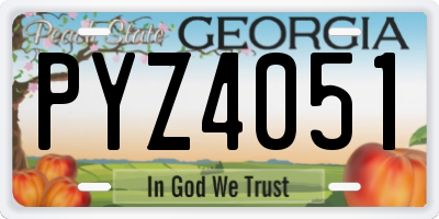 GA license plate PYZ4051