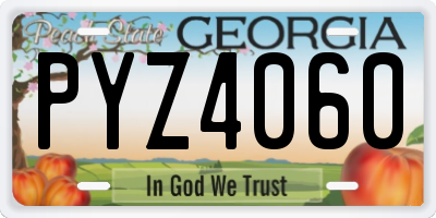 GA license plate PYZ4060
