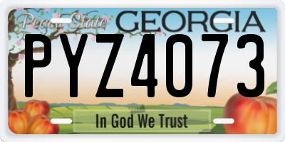 GA license plate PYZ4073