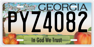 GA license plate PYZ4082