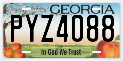GA license plate PYZ4088