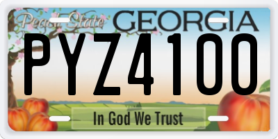 GA license plate PYZ4100