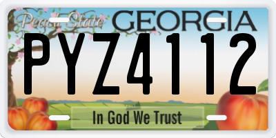 GA license plate PYZ4112