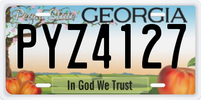 GA license plate PYZ4127