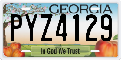 GA license plate PYZ4129