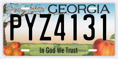 GA license plate PYZ4131